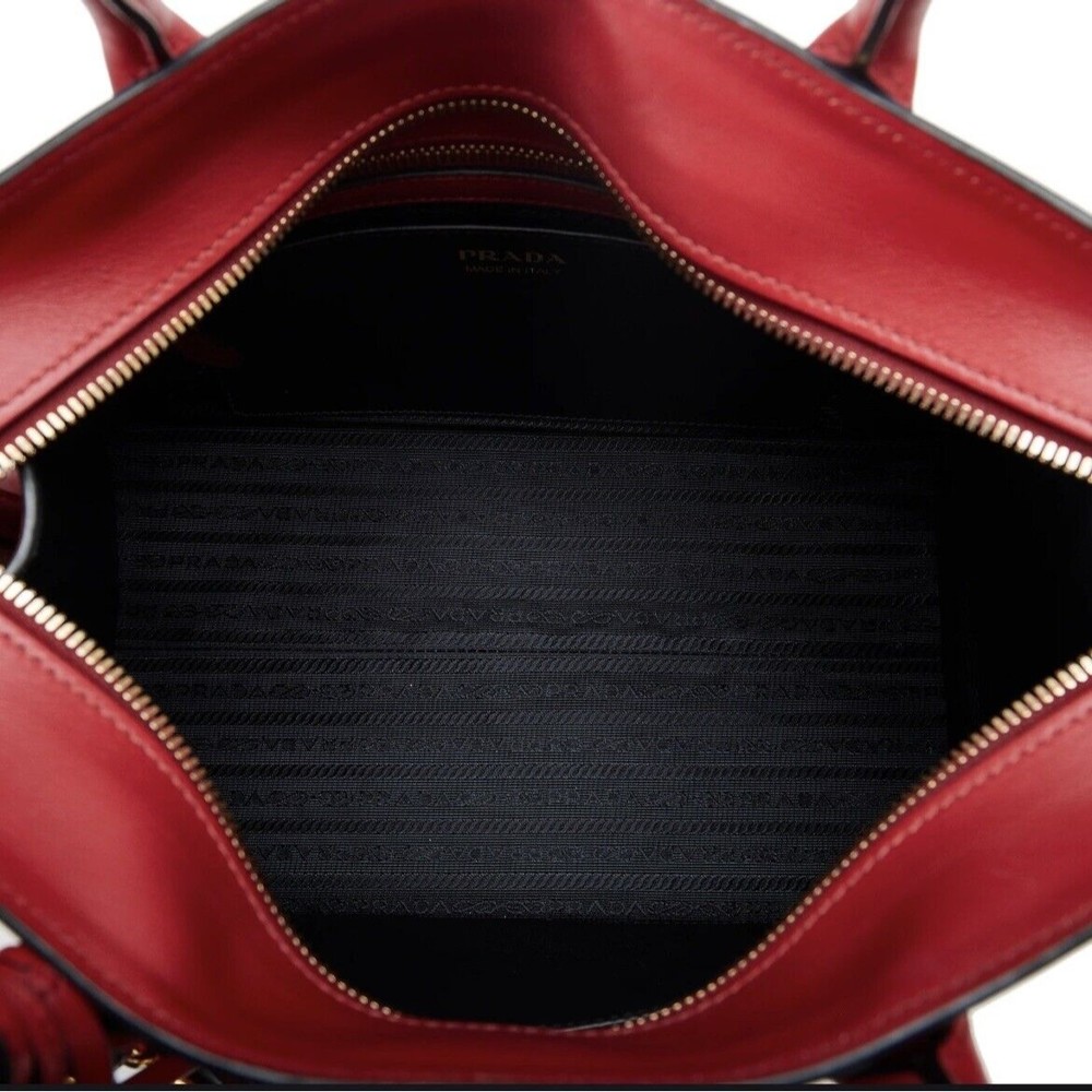 New Red Prada Saffiano and City Calf Esplanade Satchel - Picture 5 of 14